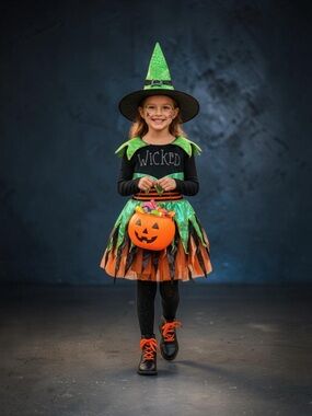 Princess Paradise Wicked Witch Costume Girls Tutu Halloween Dress (No Hat)